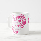 Ik hou van roze harten koffiemok (Voorkant links)