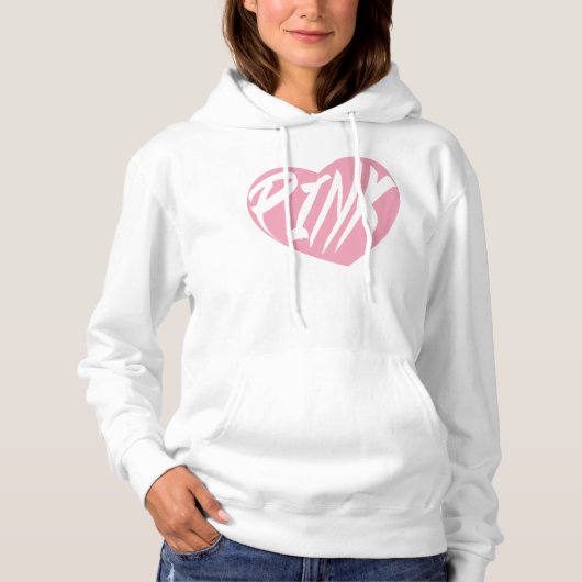 Ik hou van roze hoodie (Voorkant)