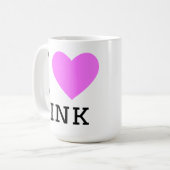 Ik hou van roze koffiemok (Voorkant links)