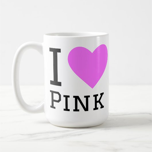 Ik hou van roze koffiemok (Links)