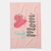 Ik hou van  roze moeder theedoek (Verticaal)