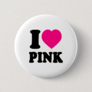 Ik hou van Roze Ronde Button 5,7 Cm