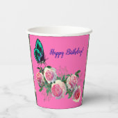 Ik hou van roze rozenrozenkopjes papieren bekers (Achterkant)