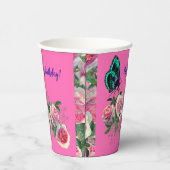 Ik hou van roze rozenrozenkopjes papieren bekers (Rechts)