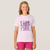 Ik hou van roze t-shirt (Voorkant volledig)