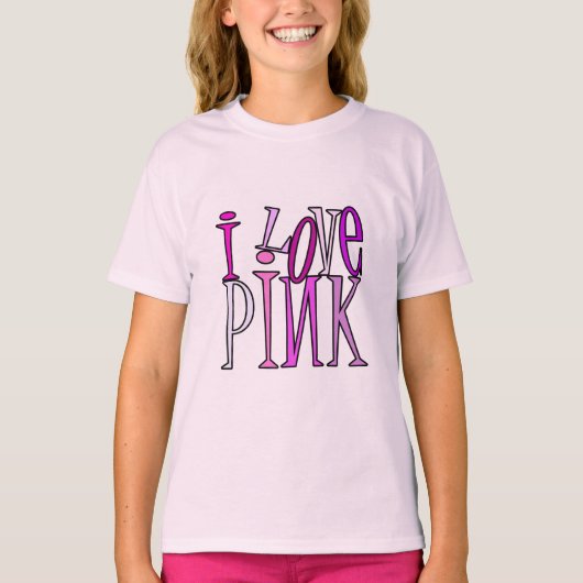Ik hou van roze t-shirt (Voorkant)