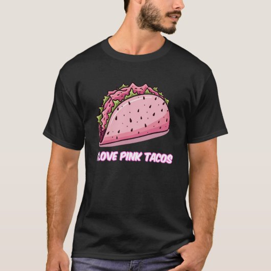 Ik hou van roze taco's Grappig Mannen Graphic T-sh T-shirt (Voorkant)