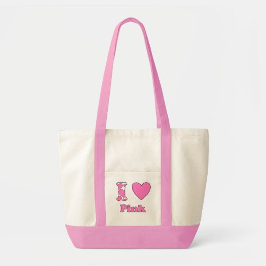 Ik hou van Roze Tote Bag (Voorkant)