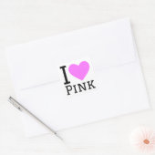 Ik hou van roze vierkante sticker (Envelop)
