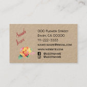 Ik hou van Rozen die op naam worden afgehandeld me Visitekaartje (Achterkant)