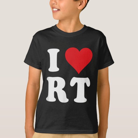 Ik hou van RT Initialen I Heart R.T. Voornaam R T-shirt (Voorkant)