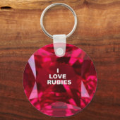 Ik hou van RUBIES - Juli Birthstone door haaien Sleutelhanger (Voorkant)