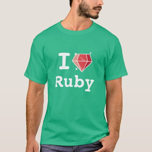 Ik hou van Ruby Happy Coder Shirt (Voorkant)