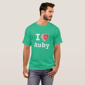 Ik hou van Ruby Happy Coder Shirt (Voorkant volledig)