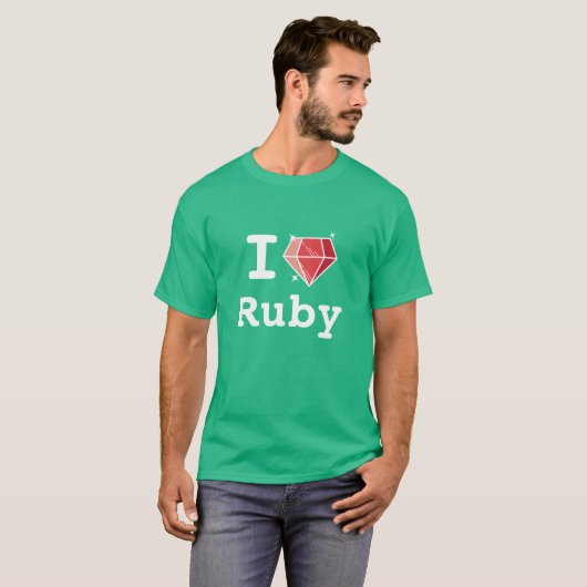 Ik hou van Ruby Happy Coder Shirt (Voorkant volledig)