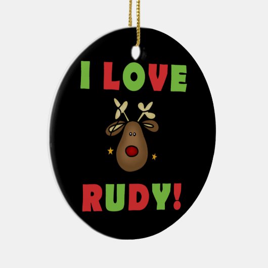 Ik hou van Rudy Kerstkerst-keepasornament Keramisch Ornament (Rechts)