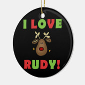 Ik hou van Rudy Kerstkerst-keepasornament Keramisch Ornament (Links)