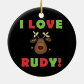 Ik hou van Rudy Kerstkerst-keepasornament Keramisch Ornament (Achterkant)