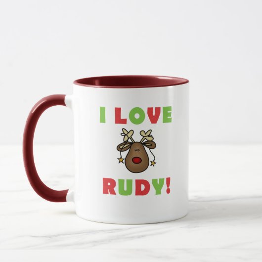 Ik hou van Rudy Reindeer Mok (Links)