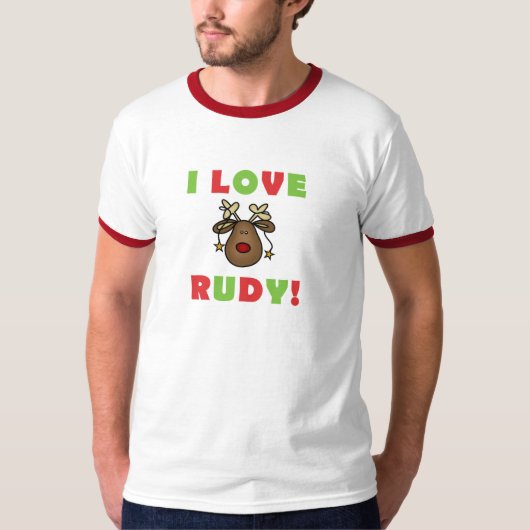 Ik hou van Rudy Reindeer T-shirt (Voorkant)