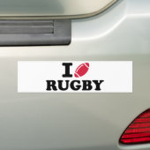 Ik hou van Rugby Bumpersticker (Op auto)