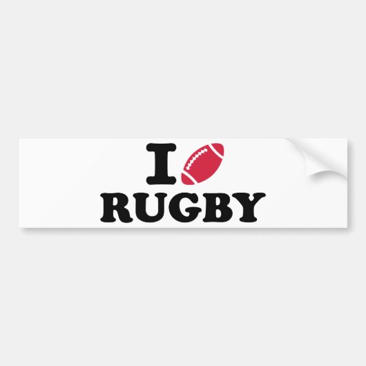 Ik hou van Rugby Bumpersticker (Voorkant)