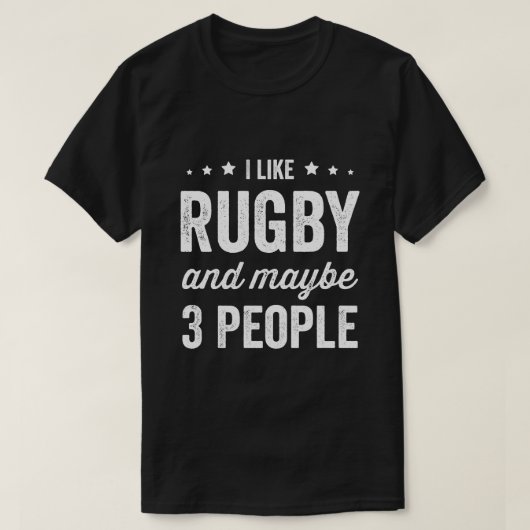 Ik hou van rugby en misschien 3 mensen rugby liefh t-shirt (Design voorkant)