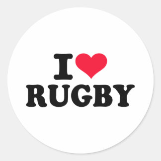 Ik hou van Rugby Ronde Sticker