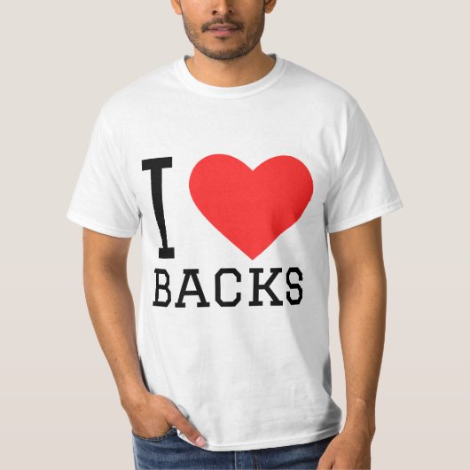 Ik hou van ruggen t-shirt (Voorkant)