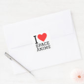 Ik hou van ruimte-anime vierkante sticker (Envelop)
