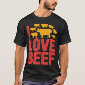 Ik hou van runderliefhebbers print t-shirt
