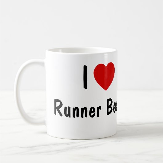 Ik hou van runnerbonen koffiemok (Links)