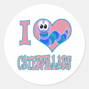 Ik hou van rupsen ronde sticker