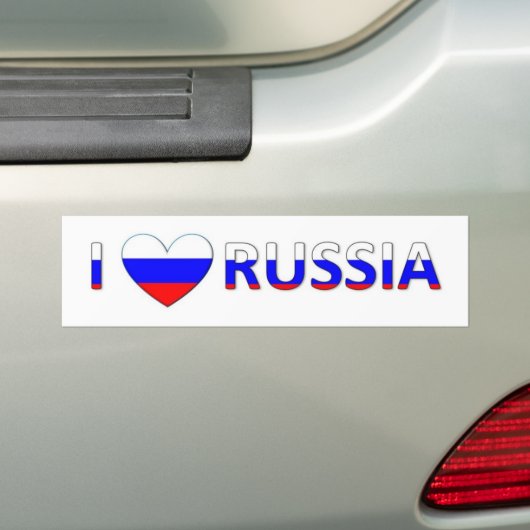 ik hou van rusland bumpersticker (Op auto)