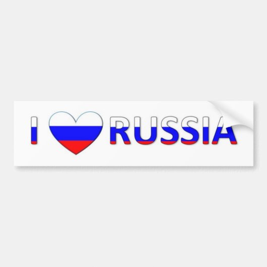 ik hou van rusland bumpersticker (Voorkant)