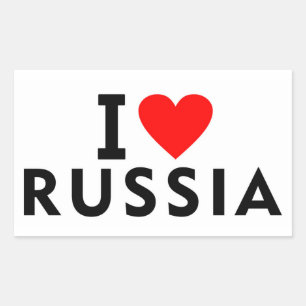 Ik hou van Rusland land zoals hart reizen toerisme Rechthoekige Sticker