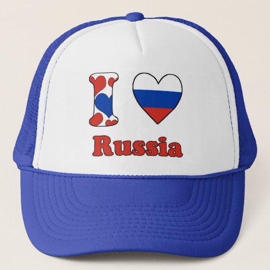Ik hou van Rusland Trucker Pet (Voorkant)