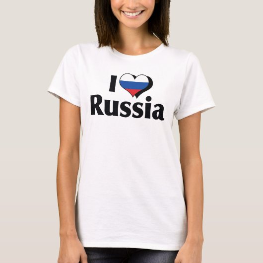 Ik hou van Rusland Vlag Shirt (Voorkant)