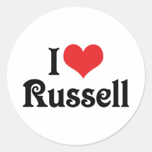 Ik hou van Russell Ronde Sticker
