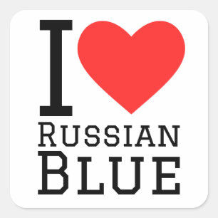 Ik hou van Russisch blauw Vierkante Sticker