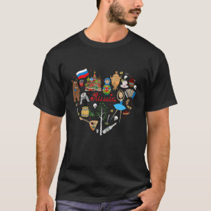 Ik hou van Russisch Cute Funny Moskou-symbool T-shirt