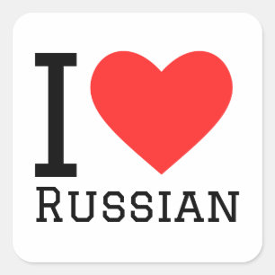 Ik hou van Russisch Vierkante Sticker