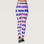 Ik hou van Russisch vlagkleuren Typografie Patroon Leggings (Achterkant)