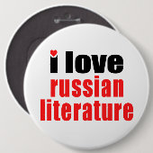 Ik hou van Russische literatuur Ronde Button 6,0 Cm (Voorkant /achterkant)