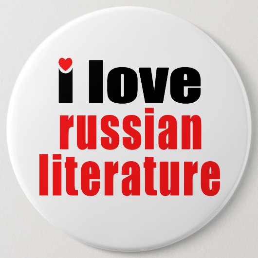 Ik hou van Russische literatuur Ronde Button 6,0 Cm (Voorkant)