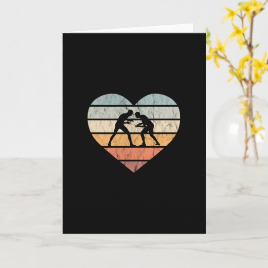 Ik hou van rustelend Retro Heart Kaart (Gele Bloem)