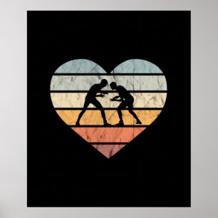 Ik hou van rustelend Retro Heart Poster