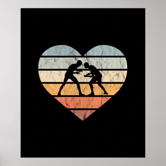 Ik hou van rustelend Retro Heart Poster (Voorkant)