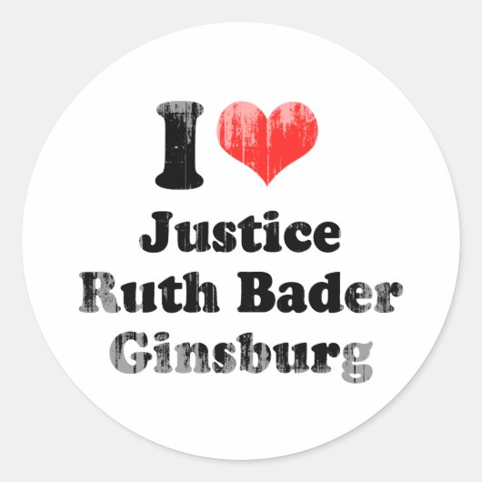 IK HOU VAN RUTH BADER GINSBURG.png Ronde Sticker (Voorkant)