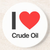 ik hou van ruwe olie zandsteen onderzetter (Voorkant)